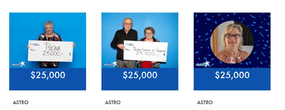 Astro lottery winners.